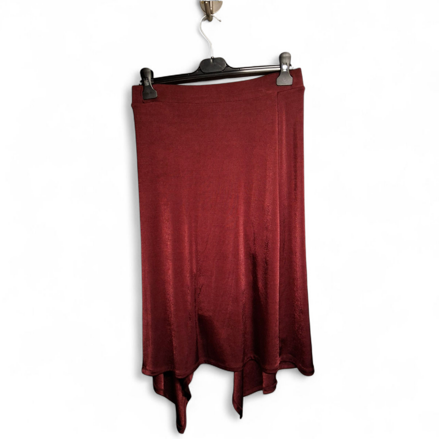 F&F Red Asymmetrical Skirt – Size 12 – Midi/Bodycon Style