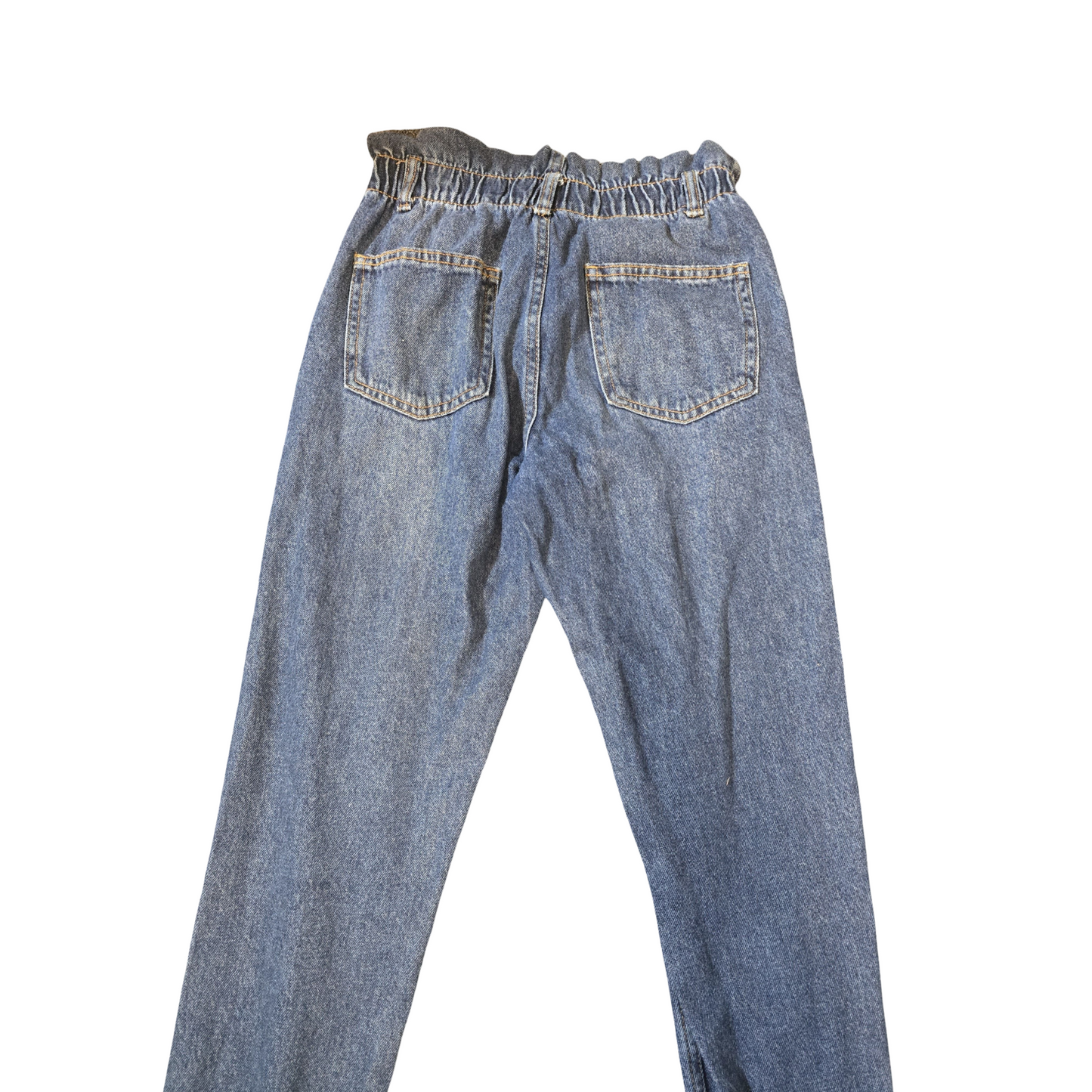 Primark Girls’ Slouchy Denim Jeans – Slim Leg, Frill High Waist – Age 11–12 Years