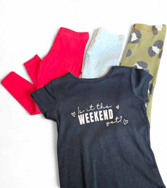 Girls' Bundle 3–5 Years – George T-Shirt + 3 Leggings (2x 4–5, 1x 3–4) – 4 Items Total