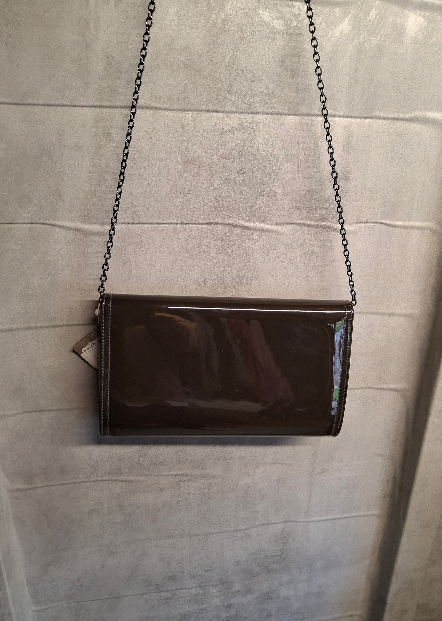 Hotter Black Patent Clutch Bag with Chain Strap – New with Tags