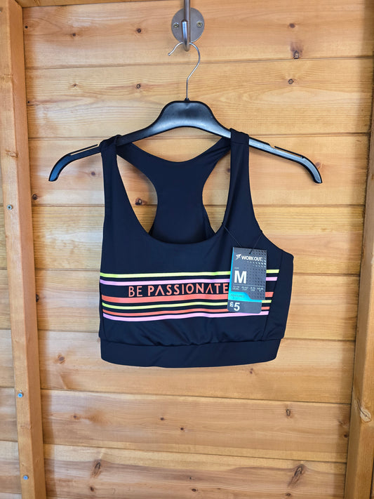 Primark Black Crop Top – Size 12/14 – “Be Passionate” Print – New with Tags