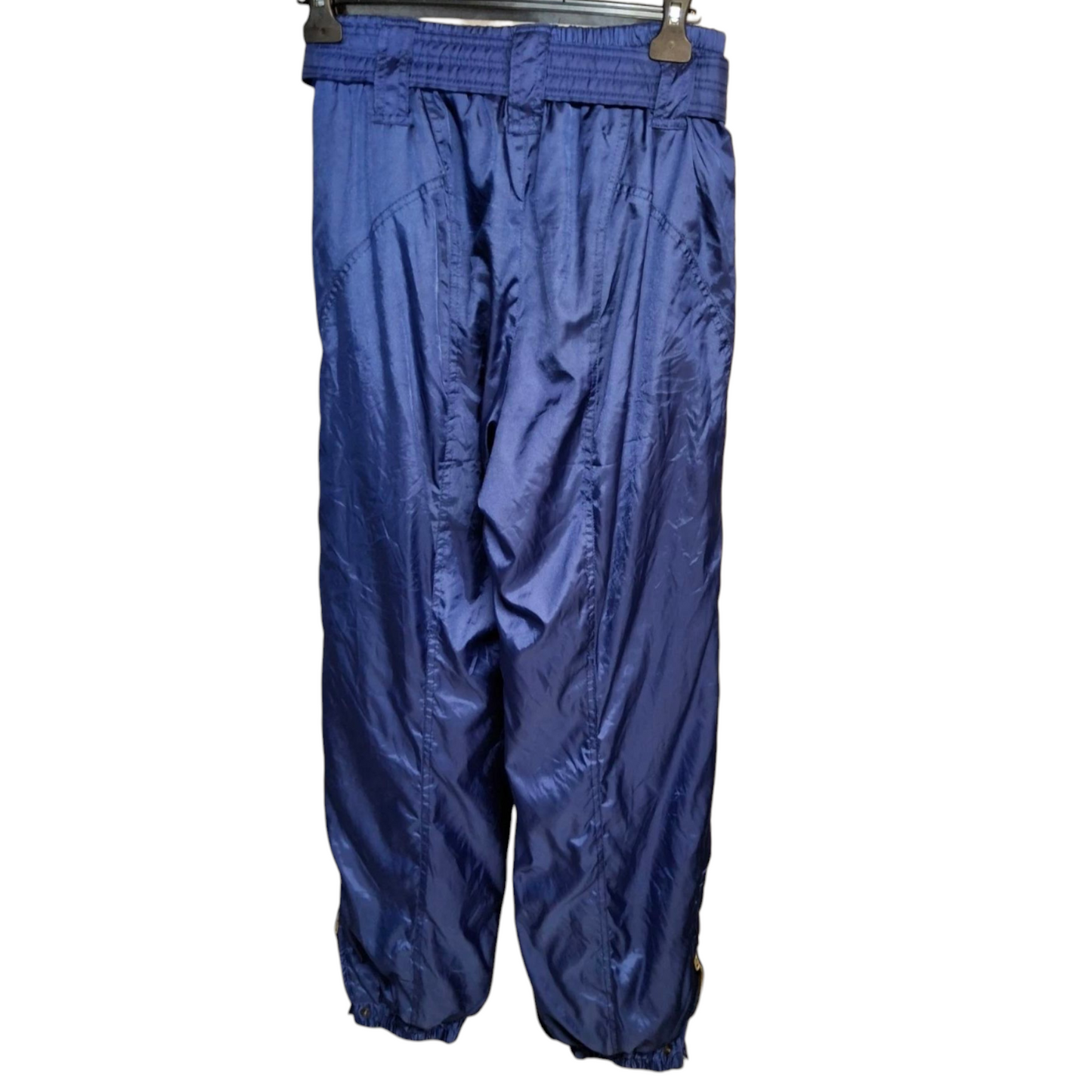 Descente Men’s Blue Ski Trousers – Belted, Cuffed Bottoms, Size W28” L41” – Polyamide