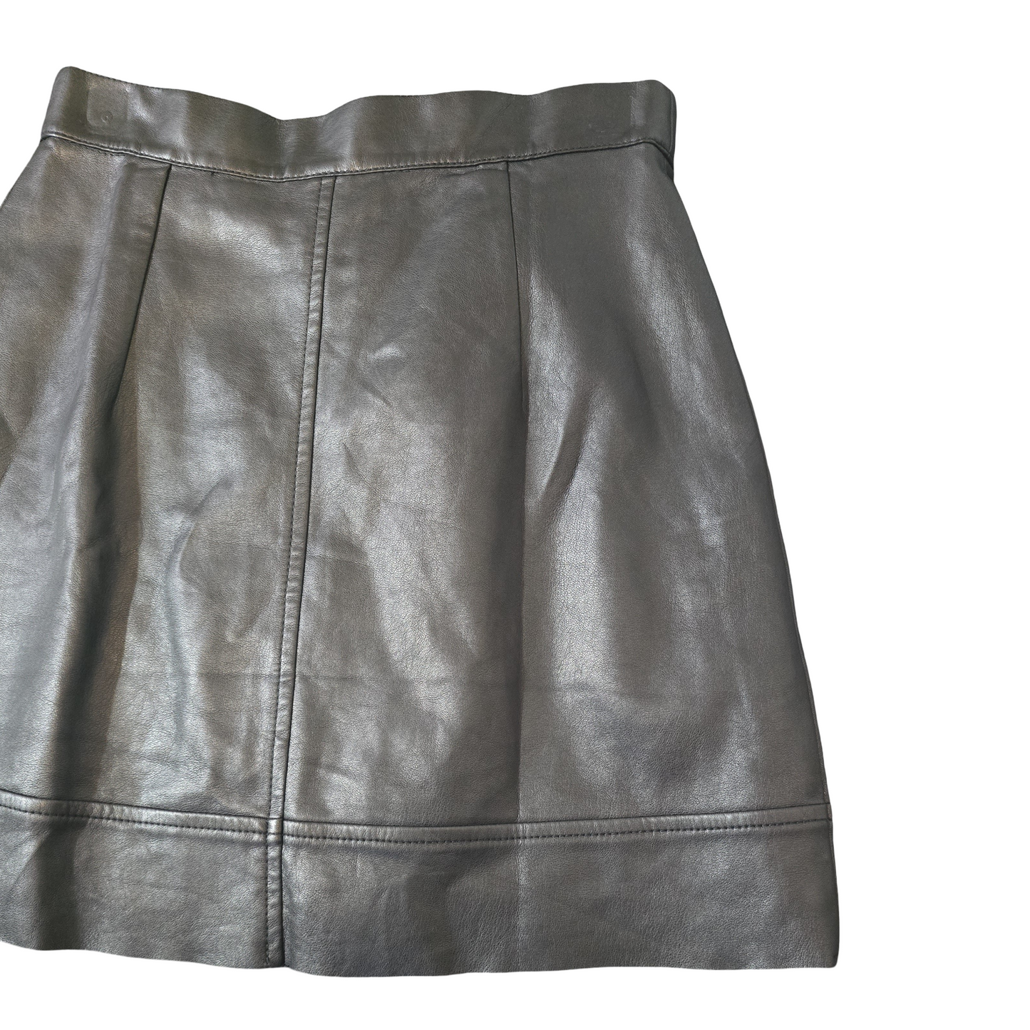 Monki Black Faux Leather Mini Skirt – Size 10 (EUR 38)