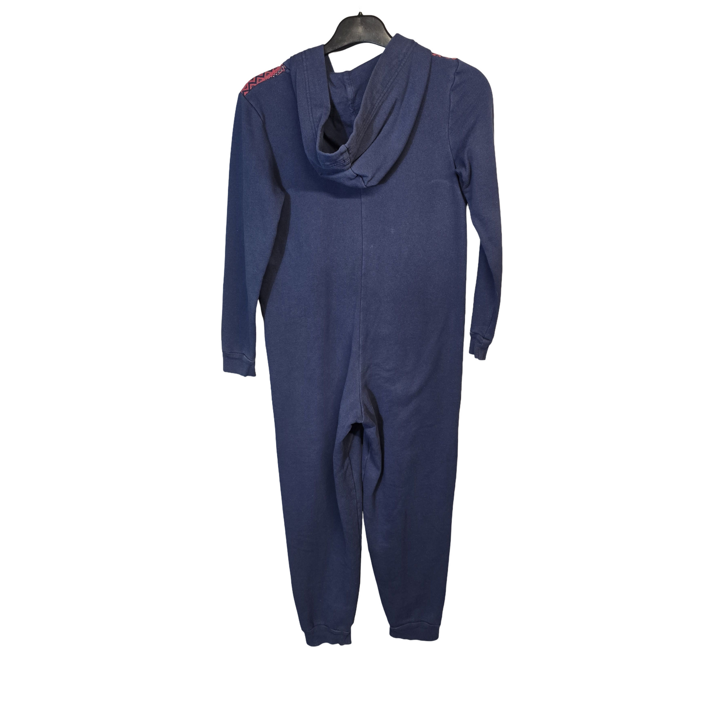 M&S Navy & Red Christmas Onesie – Kids 9–10 Years – Hooded Zip-Up