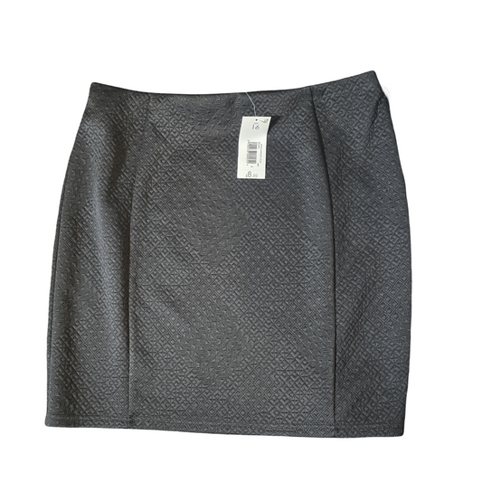 Matalan Black Patterned Mini Skirt – Size 16 – NWT