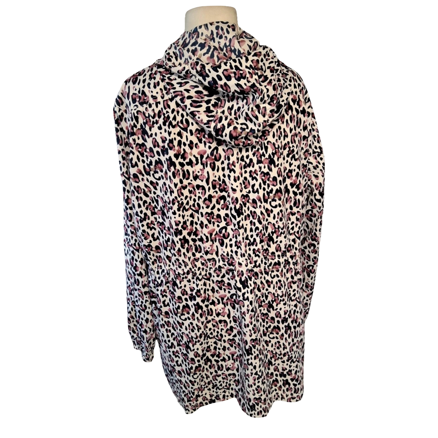 Matalan Pink, Navy & White Animal Print Lightweight Rain Coat – Size 18
