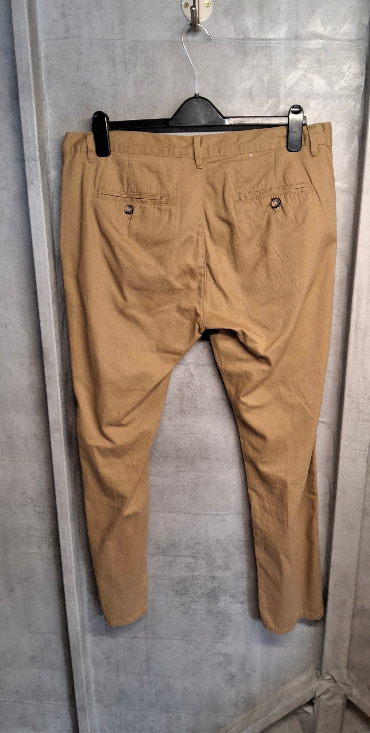 Primark Men’s Beige Chino Trousers – Slim Leg – W36 L30 – 100% Cotton