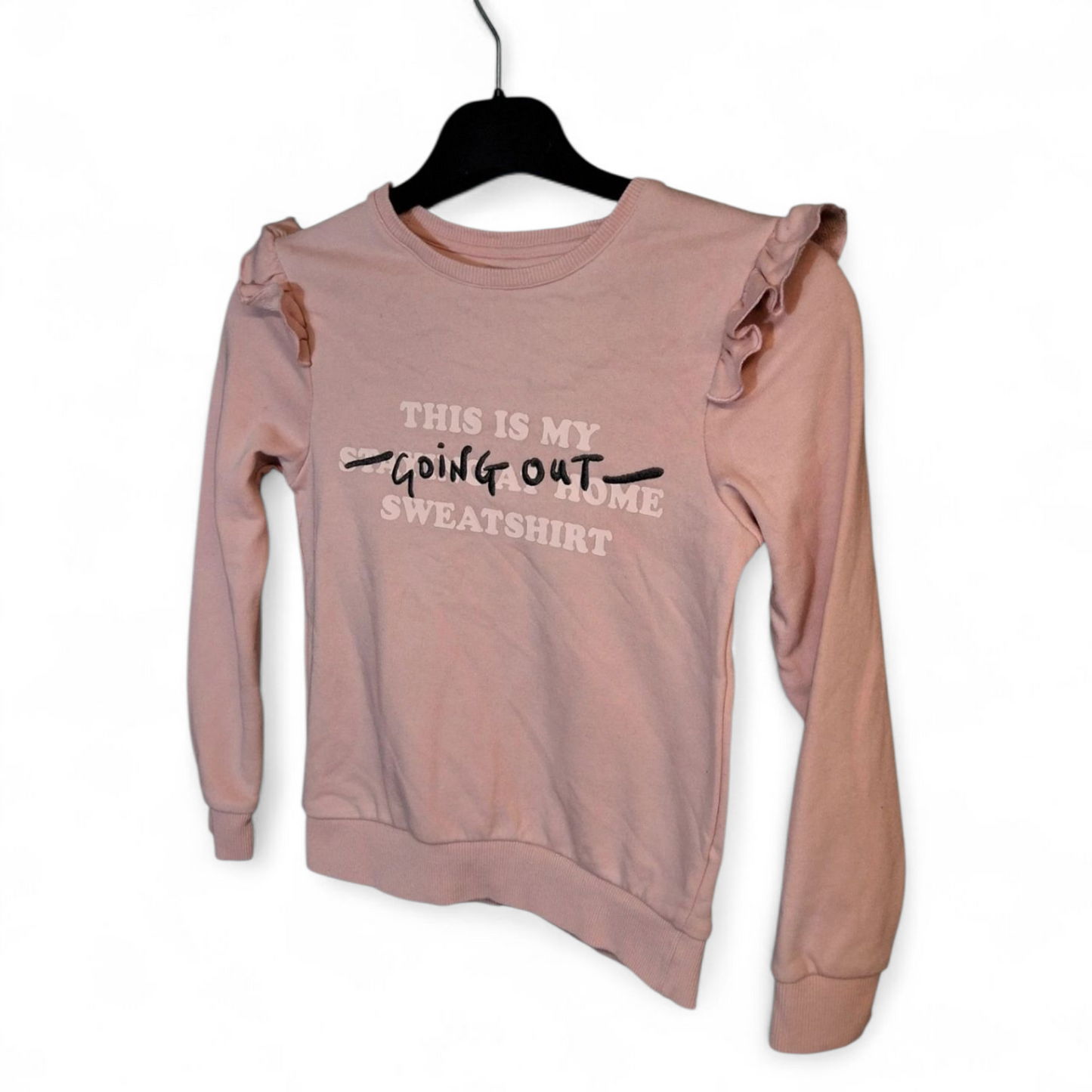 F&F Girls Pink Frill Sweatshirt – Age 7-8 Years – Cotton Blend