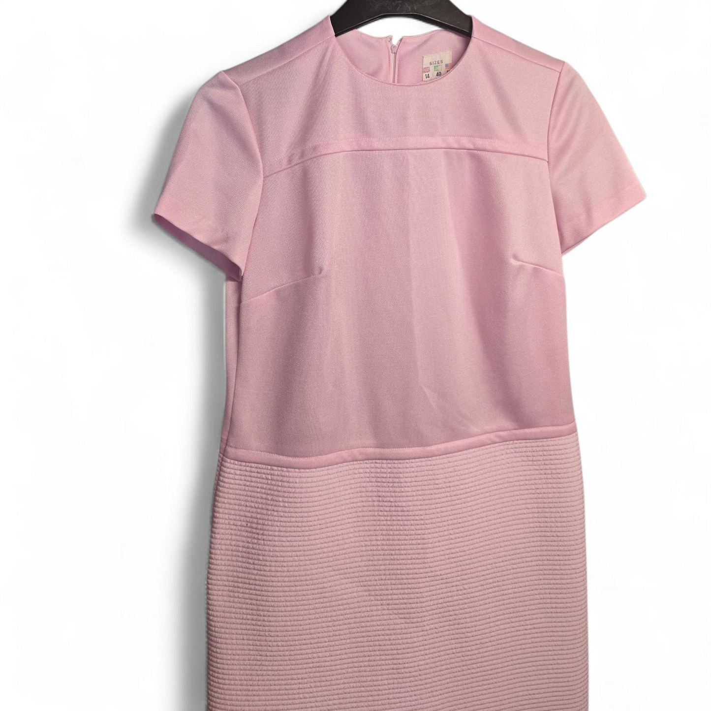 Vintage 1970s Davisella Baby Pink Crimplene Dress & Blazer Set (Made in England)