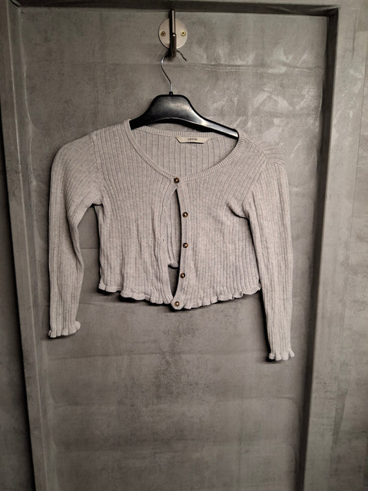 George Girls Grey Ribbed Cardigan – Age 5-6 Years – 100% Cotton