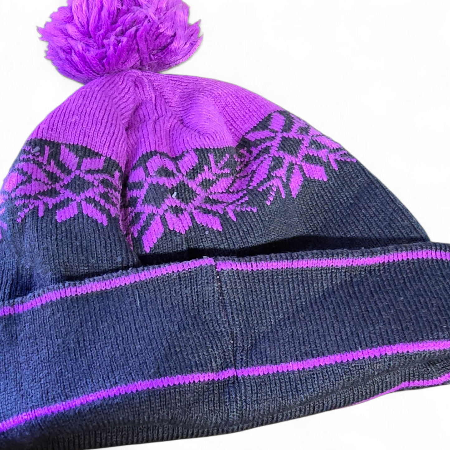 Firetrap Purple Two-Tone Winter Hat – Girls One Size Fits 5 Years+