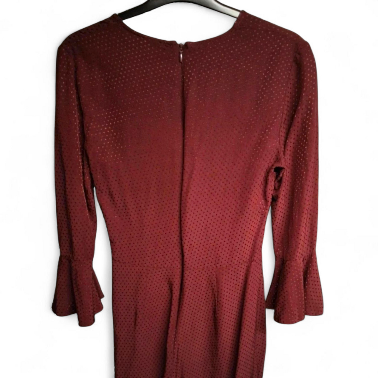 Topshop Purple Playsuit – Size 10 – Bell Sleeve Wrap Style with Zip Back