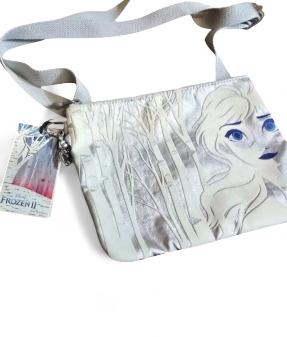 Kipling Frozen 2 Silver Shoulder Bag – Kids, Zip Close, Charm, New with Tags, 9"x7"
