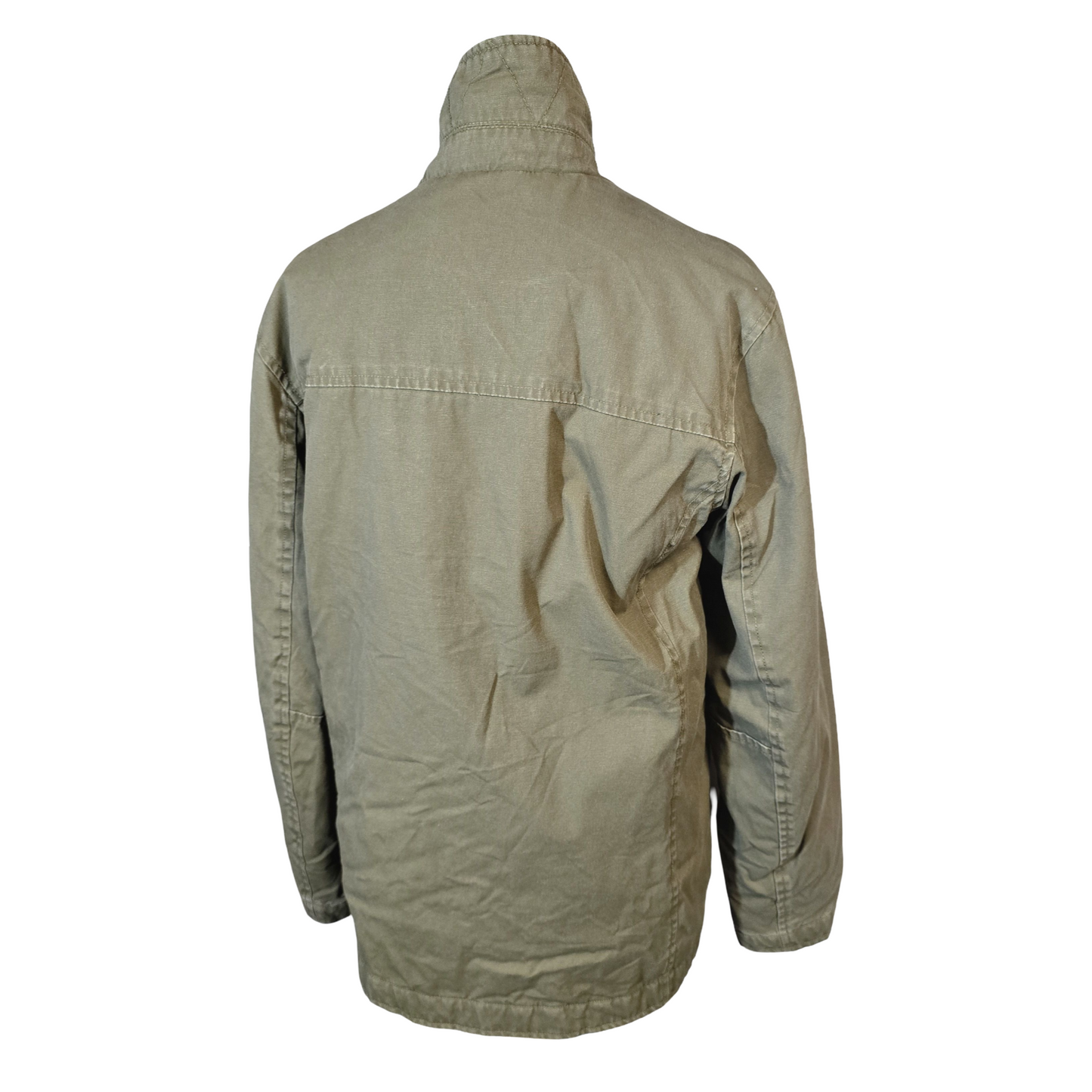 Weird Fish Khaki Green Utility Jacket – Cord Collar & Multiple Pockets – Men’s Size S