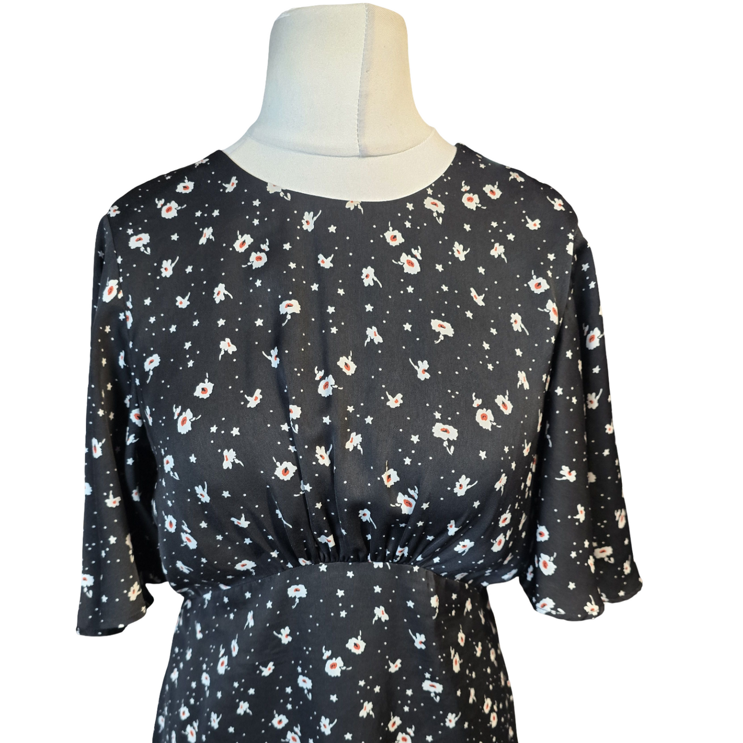 Black Floral Dress Size 12 Weekend Topshop