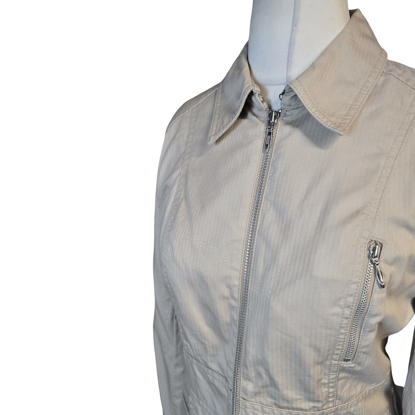 Next Y2K Petite Cream Cotton Jacket – Size 12 – Timeless 2002 Style