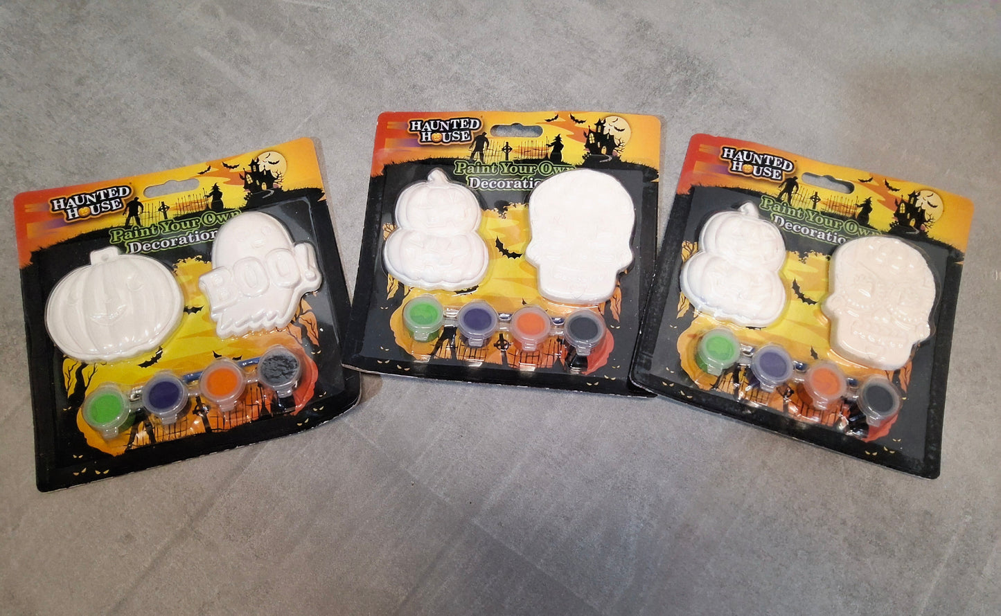 Bundle of 3 Halloween Paint Your Own Decoration Packs – NWT 🎨👻