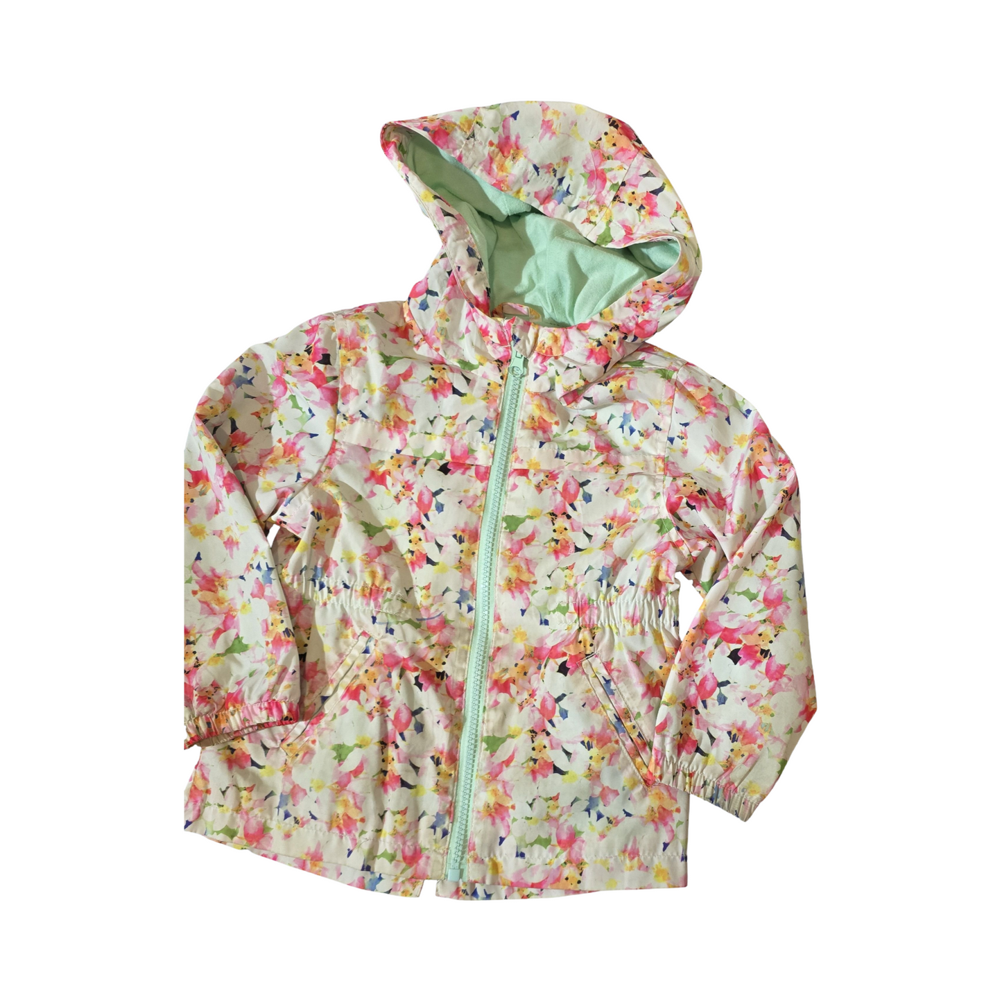Zara Girls Floral Multicoloured Hooded Jacket – Age 3-4 Years – 100% Polyester