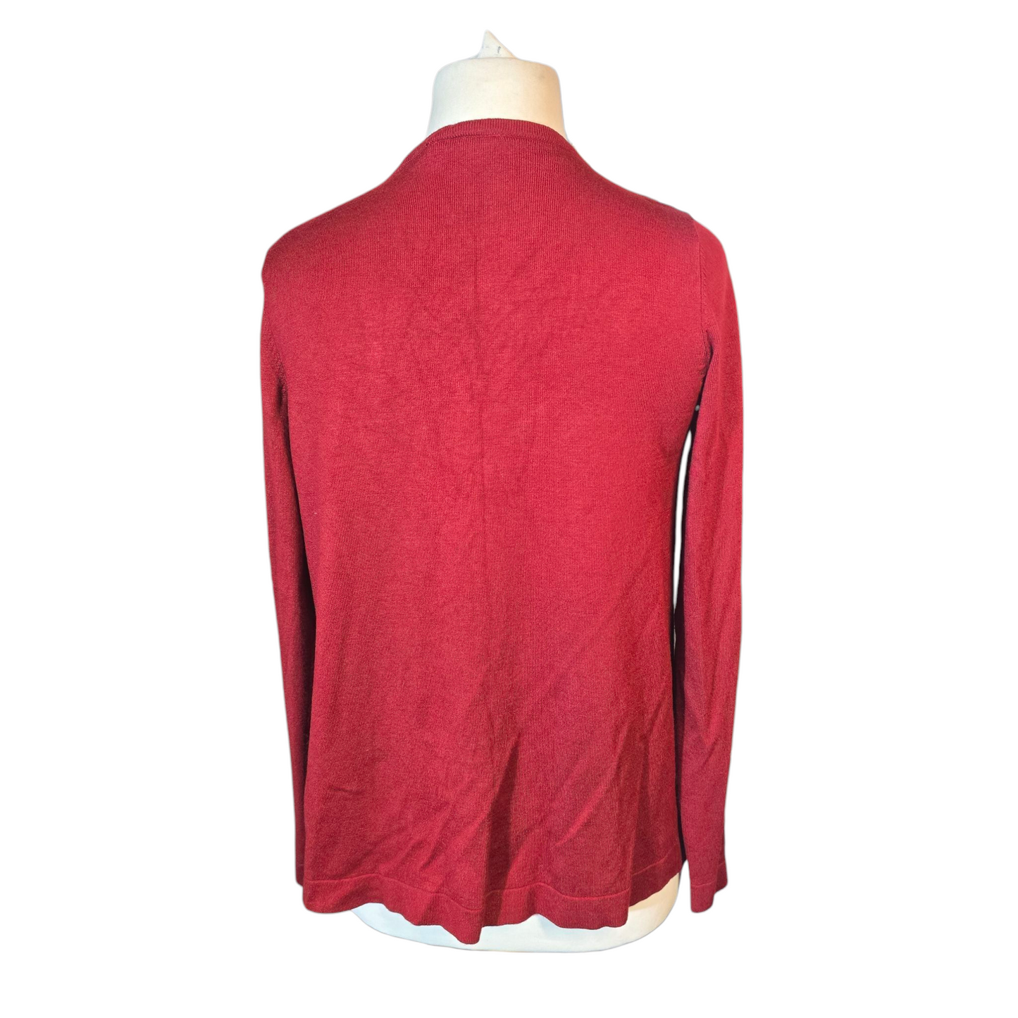 Kaffe Red Open Cardigan – Size Small (UK size 10/12)