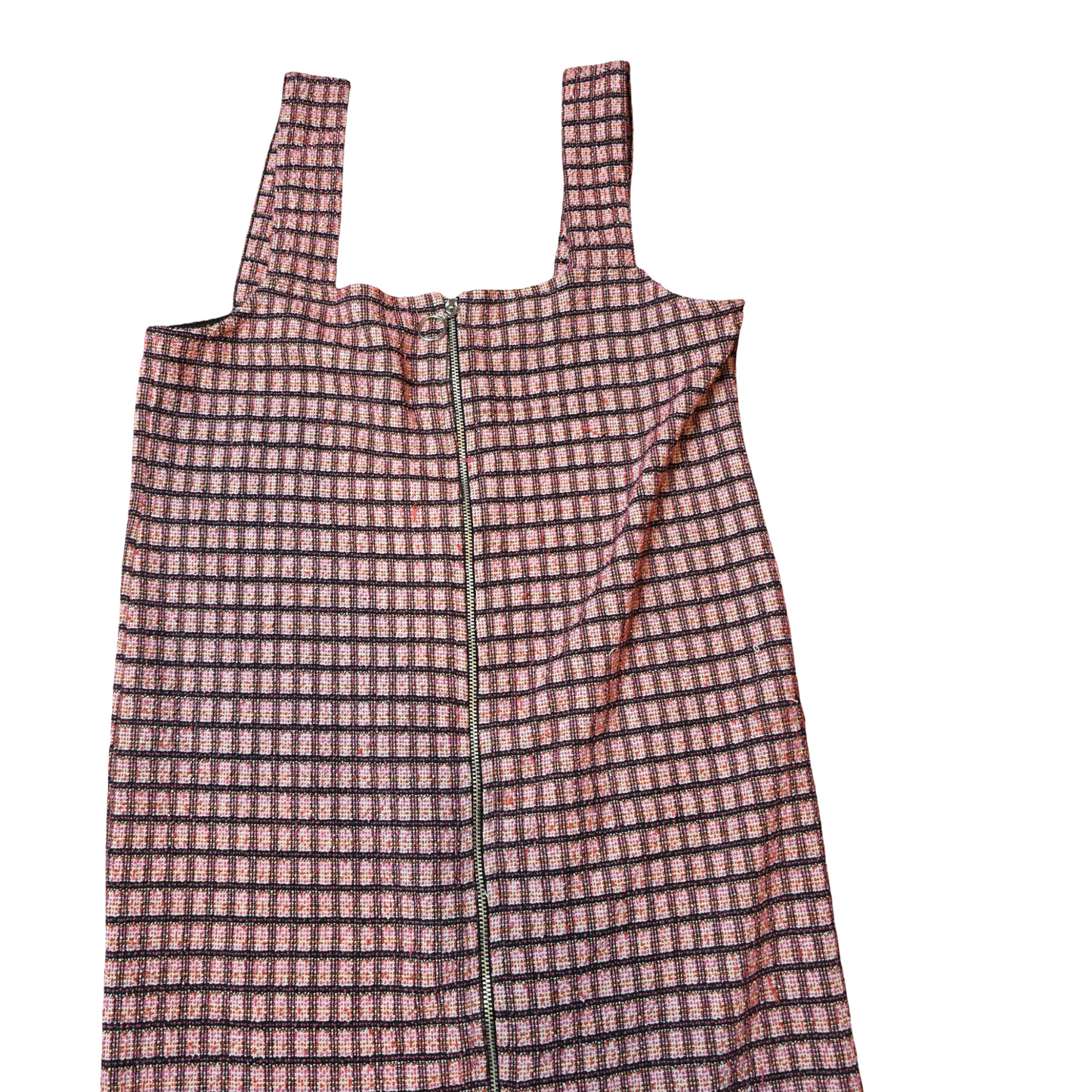 Primark Girls Pink Checked Pinafore Dress – Age 14-15 Yrs – Zip Front