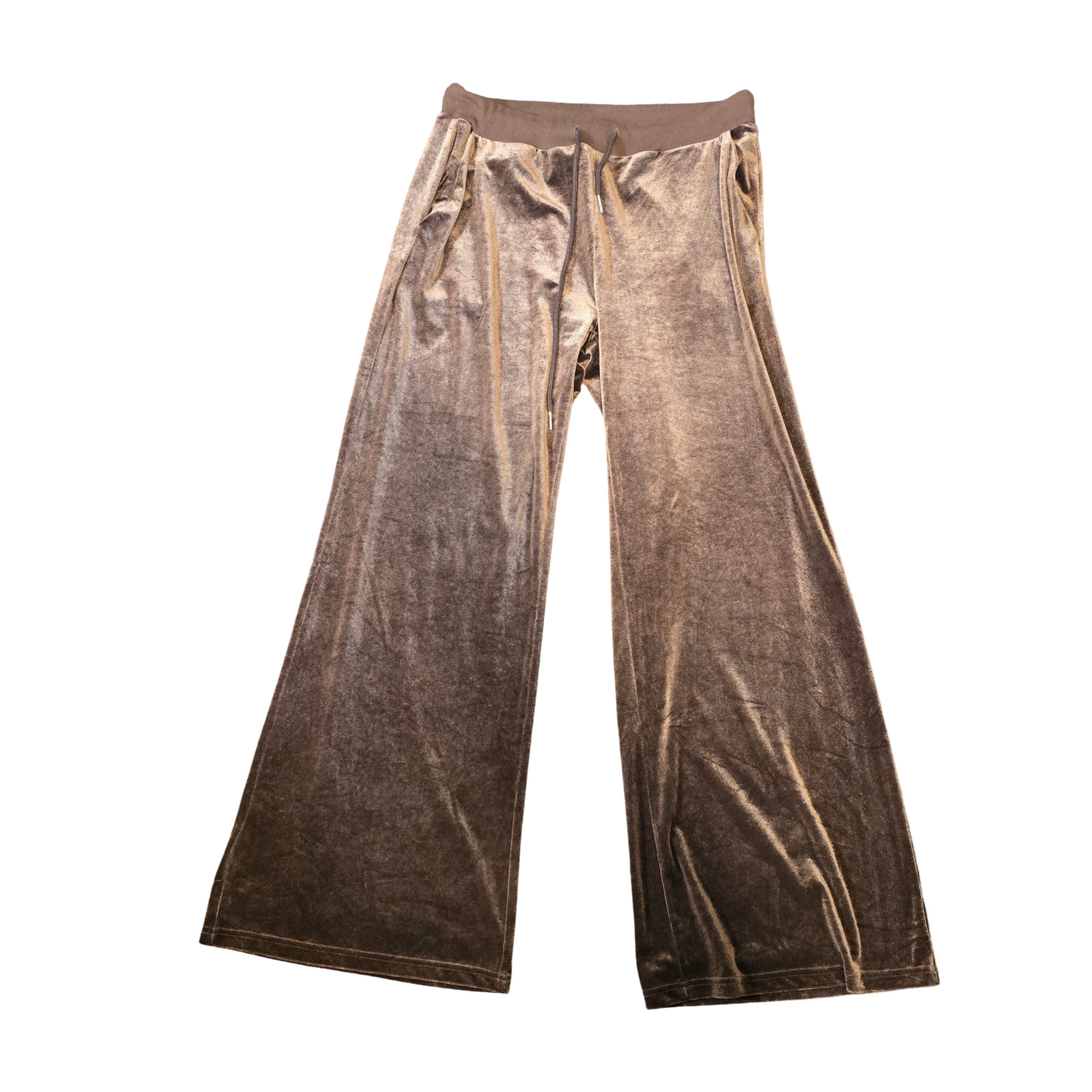 Shein Brown Velvet Flared Trousers – Size XL (UK size 16/18)