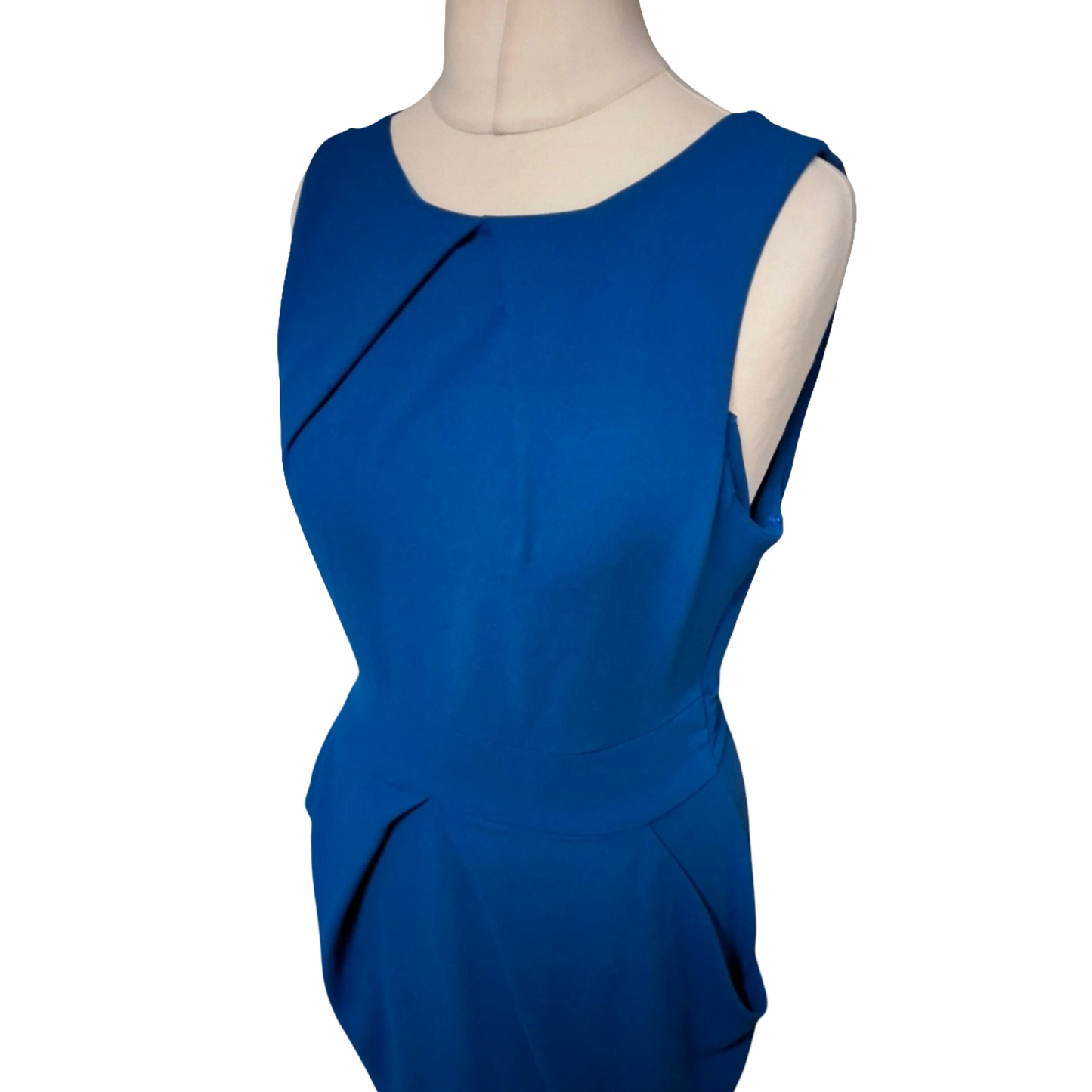 Closet London Royal Blue Belted Dress with Pockets – Size 12 Occasion Ready