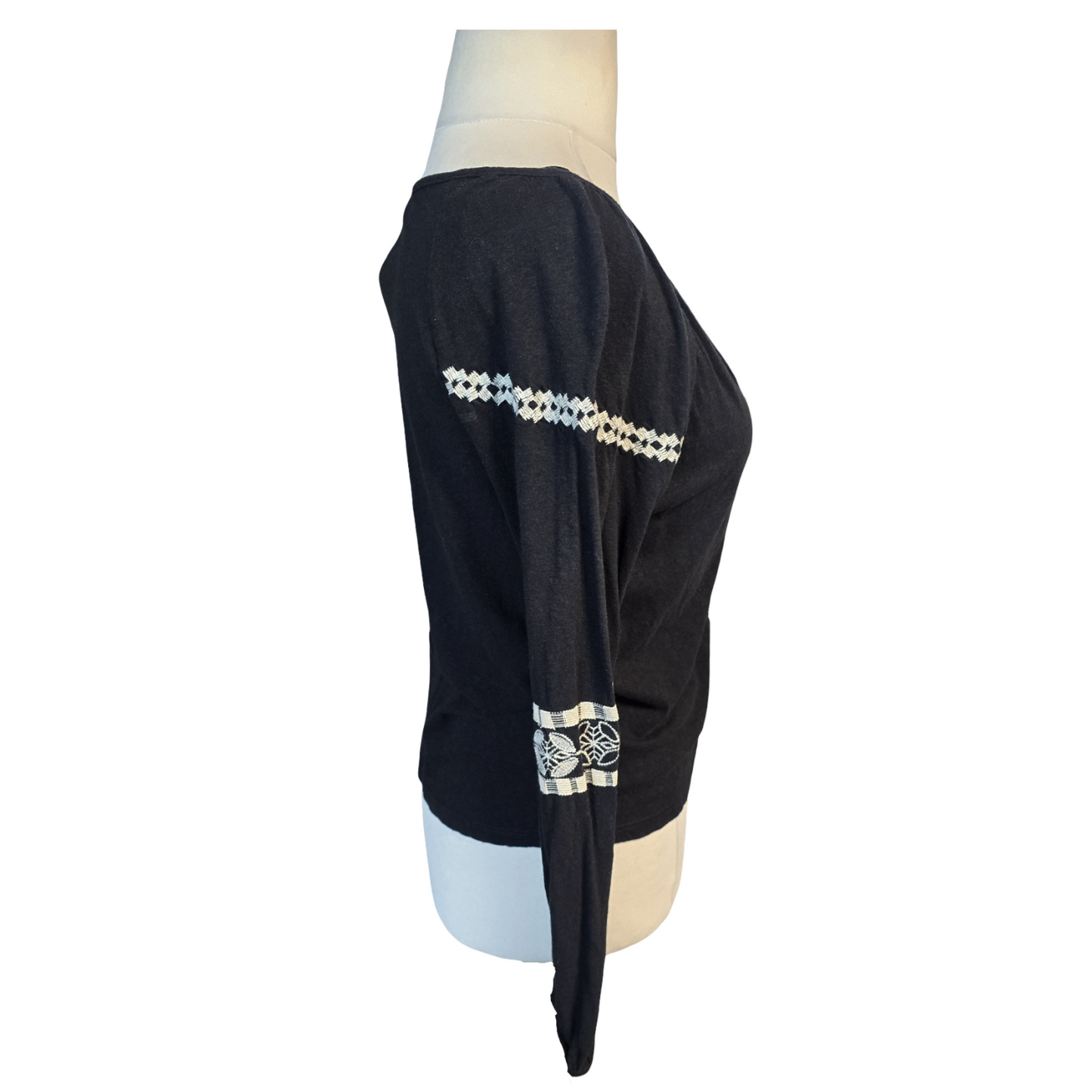 Black & White Long Sleeved Top Size 12 Easy Wear Miss Selfridge