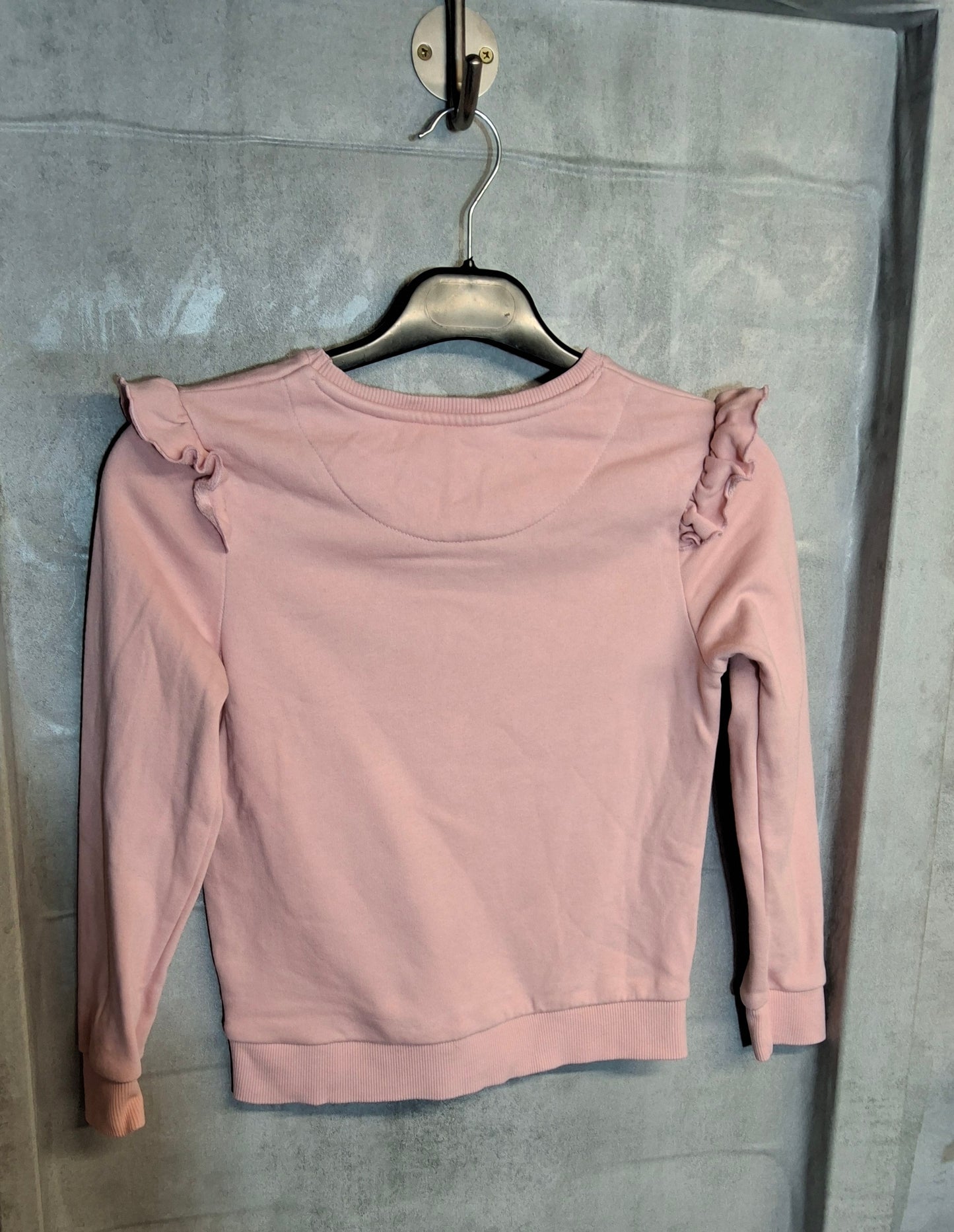 F&F Girls Pink Frill Sweatshirt – Age 7-8 Years – Cotton Blend