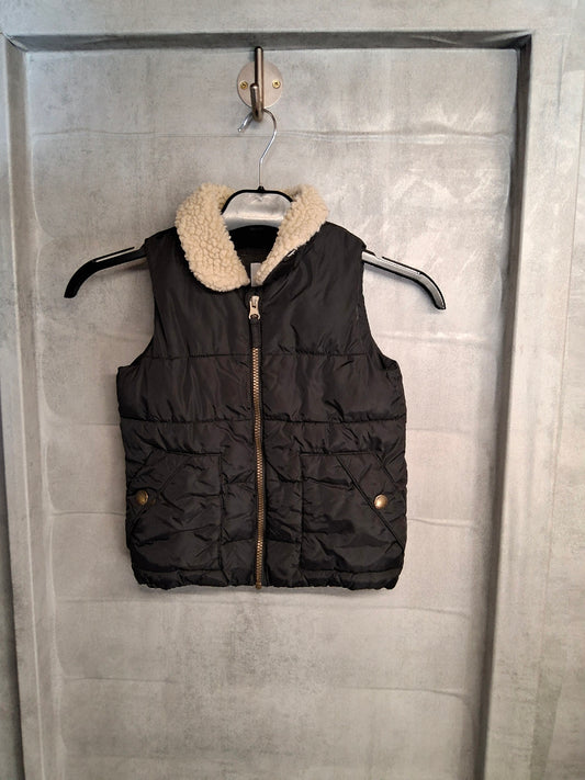 Next Boys Black Gilet with Sheepskin Collar – Age 3-4 Years