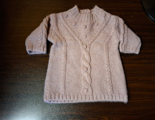 Primark Pink Glitter Jumper Dress – 0–3 Months Girls – Acrylic Blend
