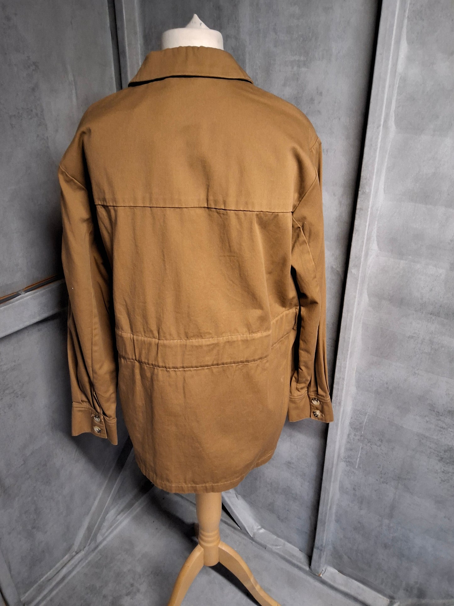 La Redoute Brown Cotton Belted Shacket – Size 12 – Timeless Layering