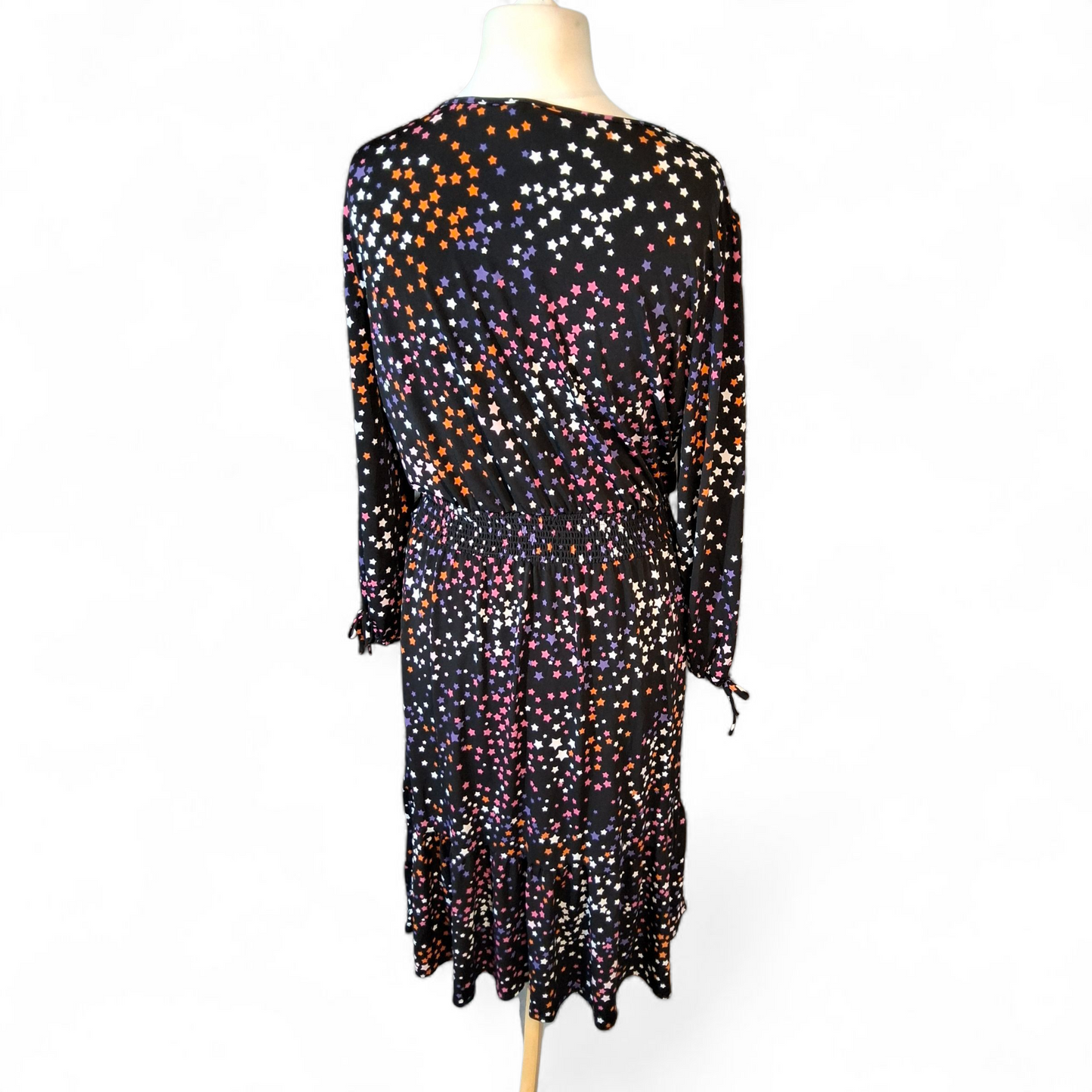 Dannii Minogue Petite Black Star Print Midi Dress – UK size 16