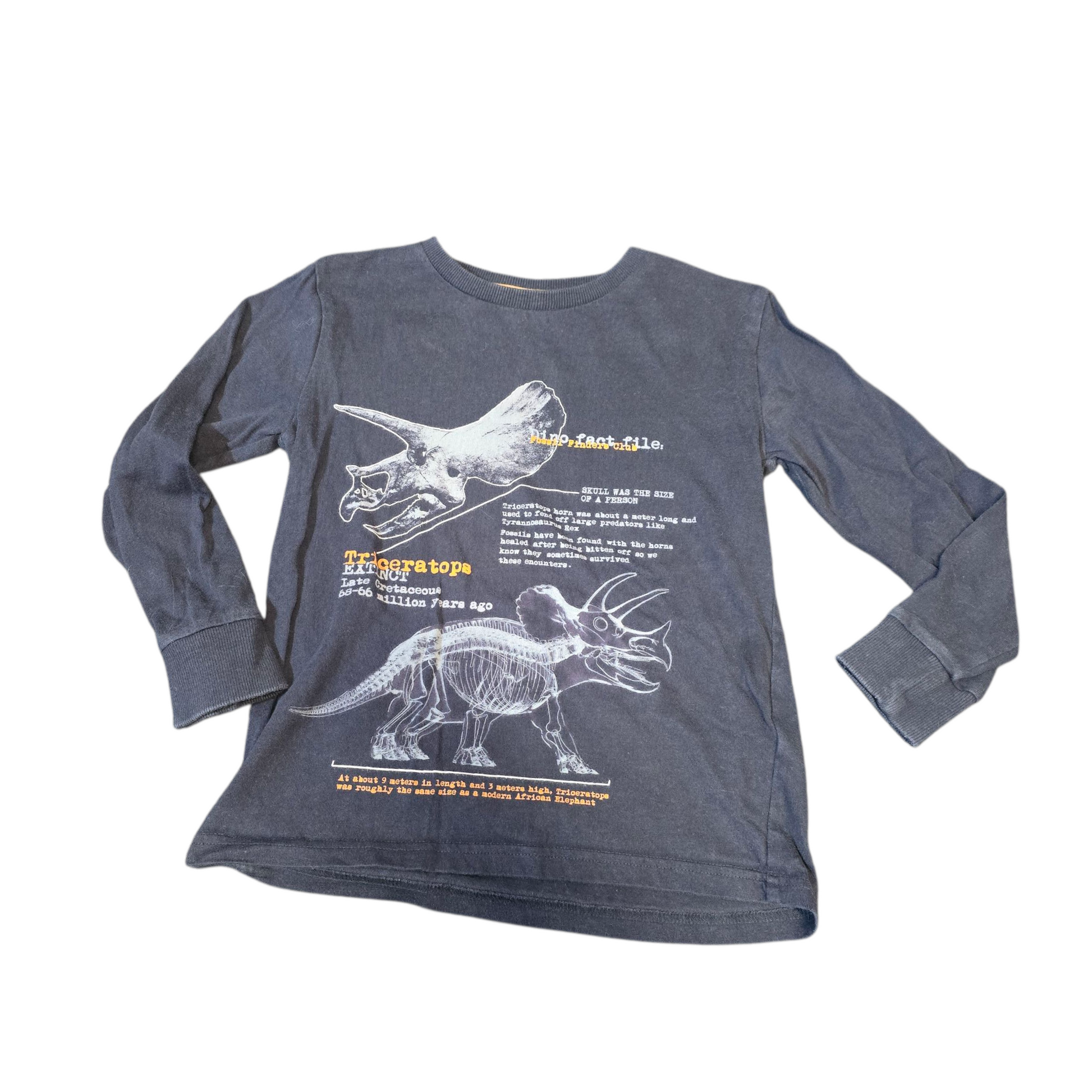 Next Black Dinosaur Long Sleeve Tee – Age 6 Years – 100% Cotton
