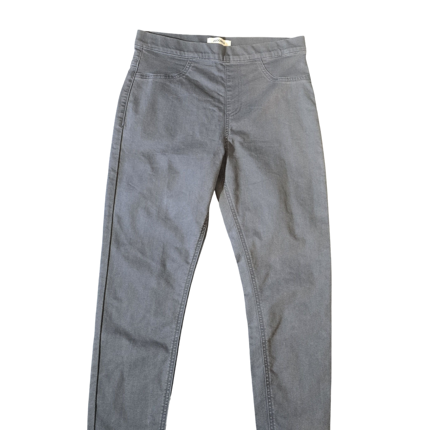 M&S Grey High-Waisted Jeggings – Size 12 Short – Stretch Cotton Blend