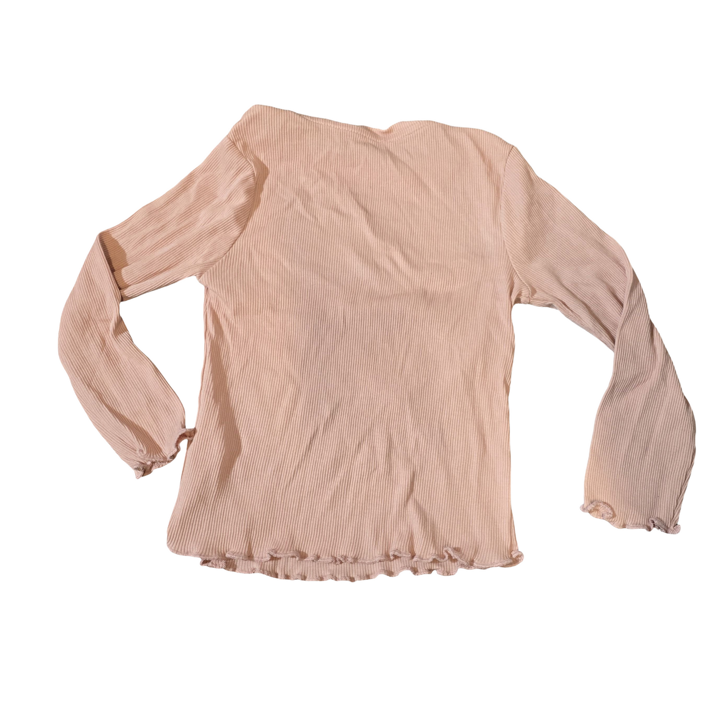 George Pink Ribbed Long Sleeve T-Shirt – Girls 2-3 Years – 97% Cotton