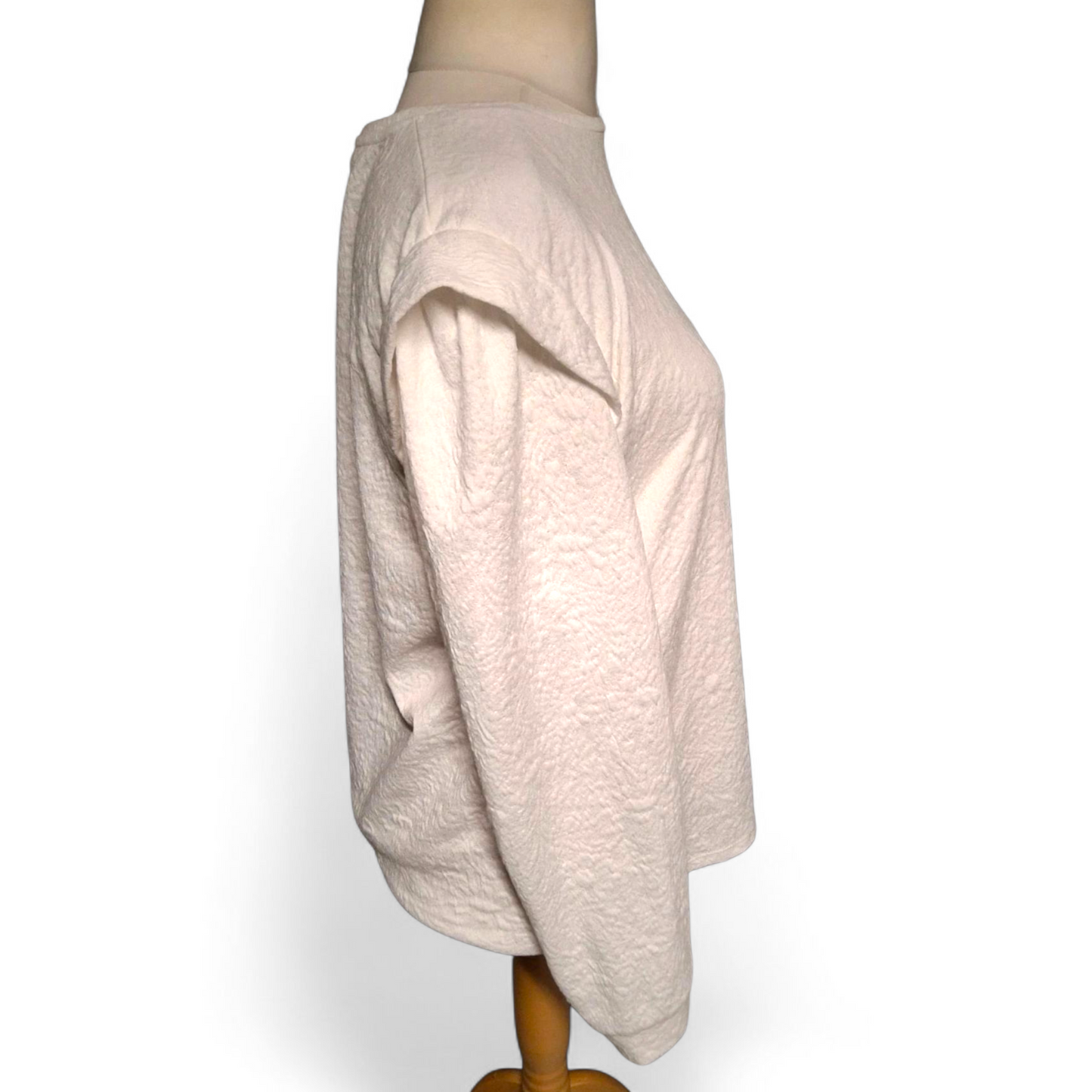 White Embossed Long Sleeve T-Shirt – Matalan – Size 18