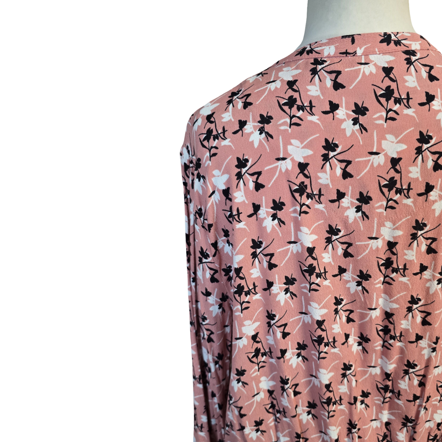 Marks & Spencer Blouse Pink Size 18 Everyday Floral Work
