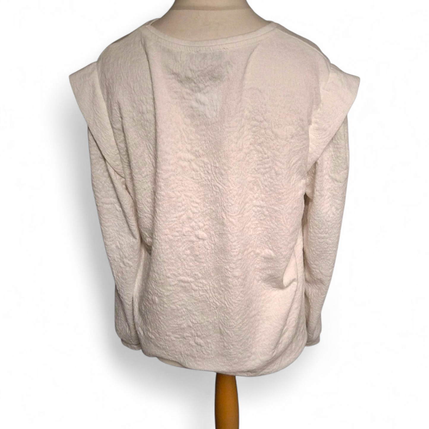 White Embossed Long Sleeve T-Shirt – Matalan – Size 18