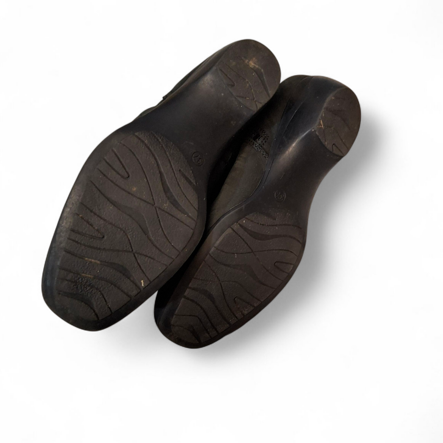 Flyflot Black Leather Ankle Boots – Gold Buckle – UK 4 / EU 37