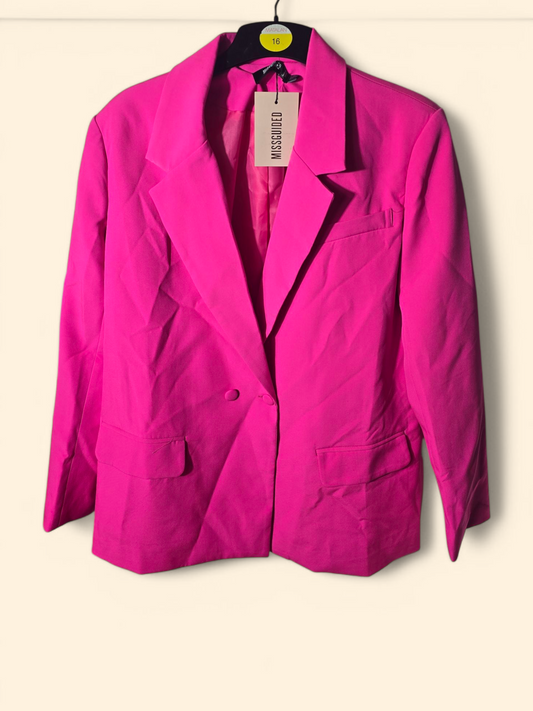 Missguided bright pink oversized blazer size 8 New