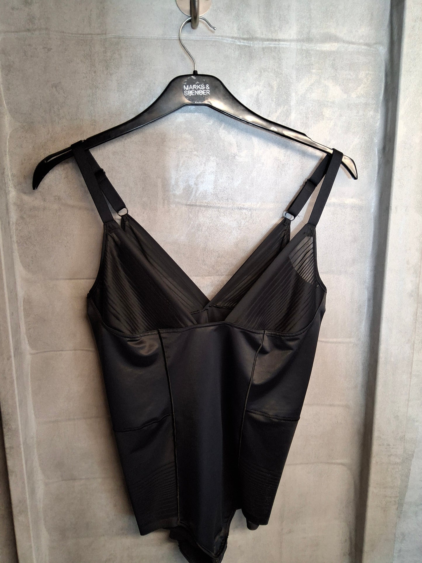 M&S Black Shape Bodysuit – Adjustable Straps, Size 20