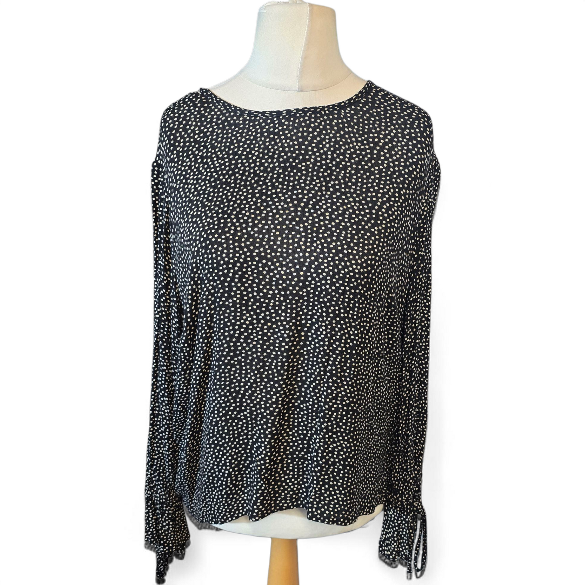 Red Herring Black & White Polka Dot Top – Size 14