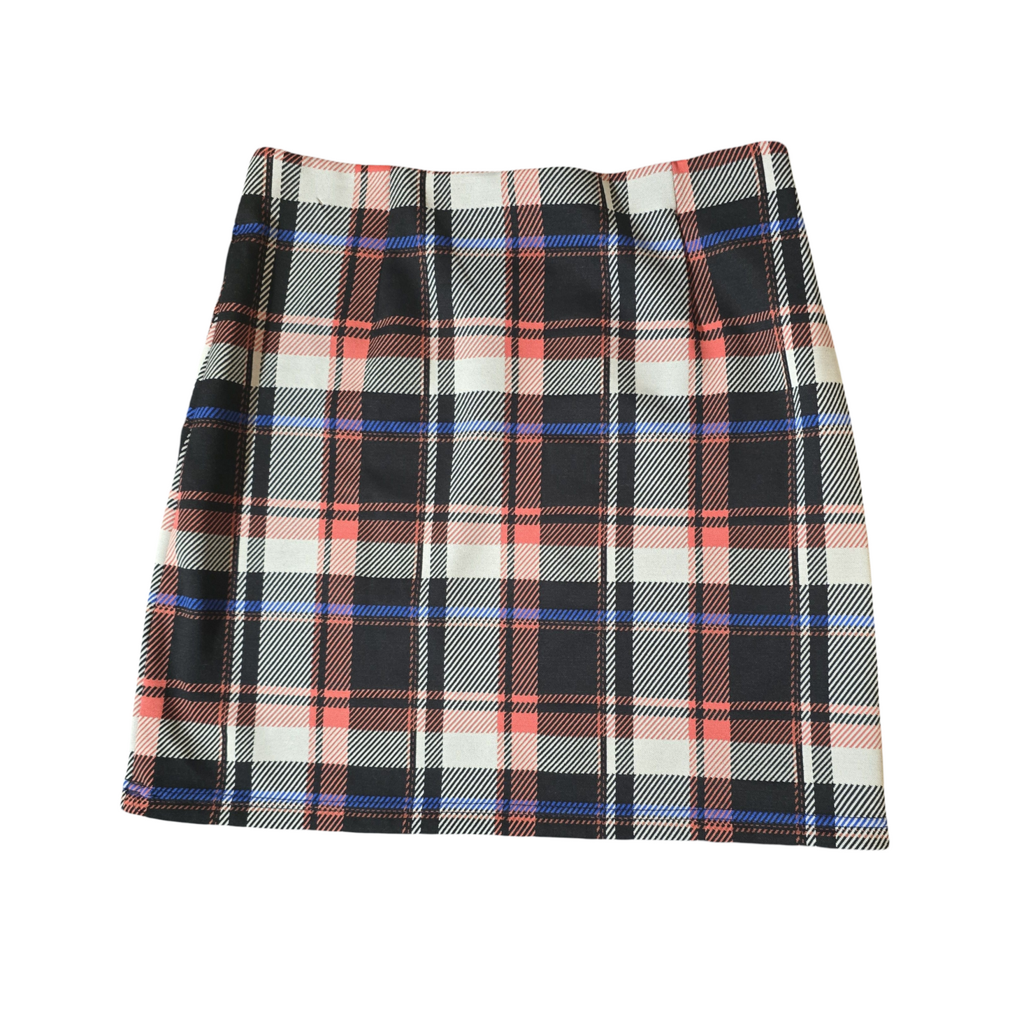 M&S Black, Red & Grey Checked Mini Skirt – Size 10