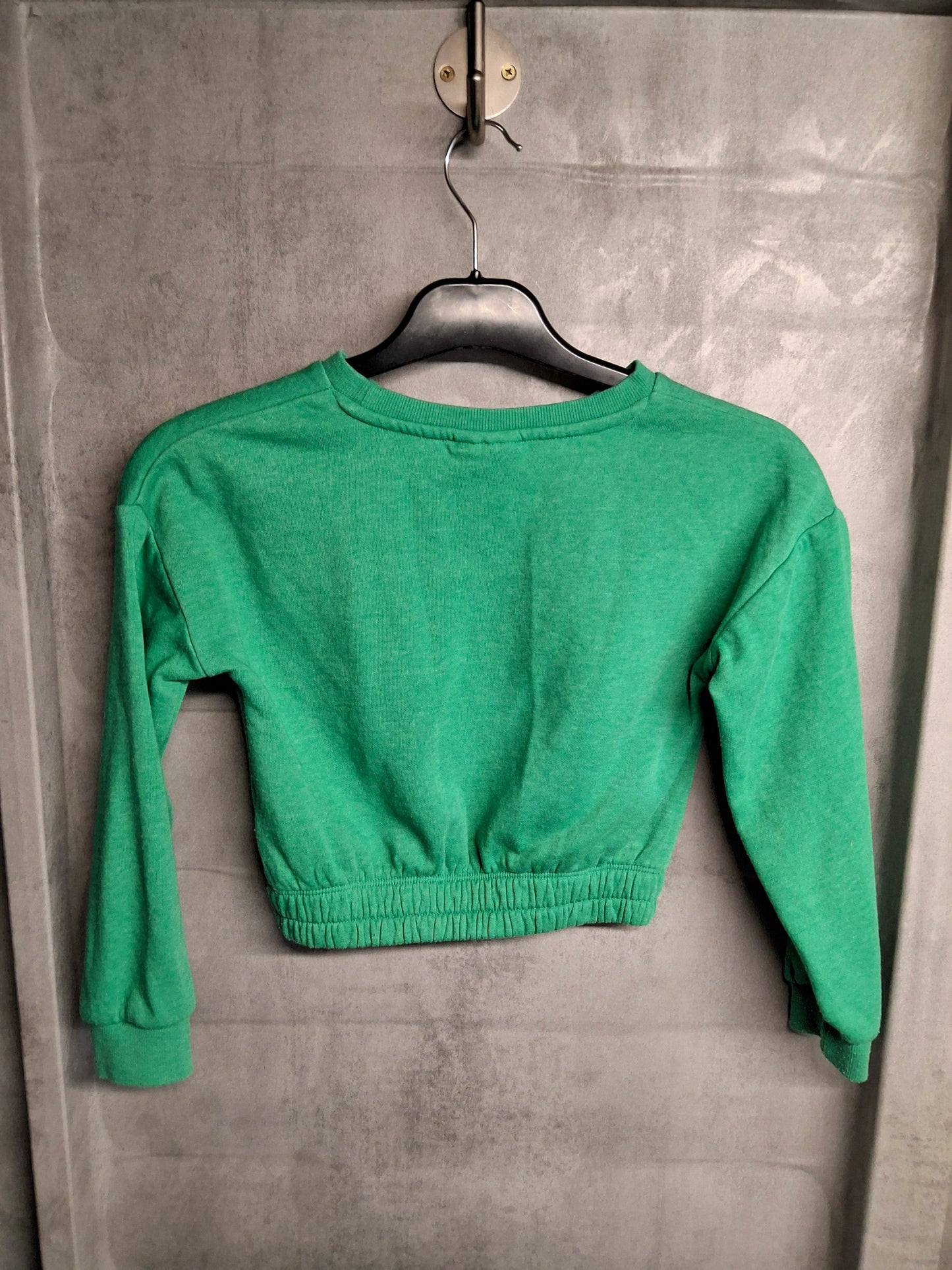 Matalan Green Cropped Jumper – Girls 8 Years – Cotton & Polyester – Paris Graphic