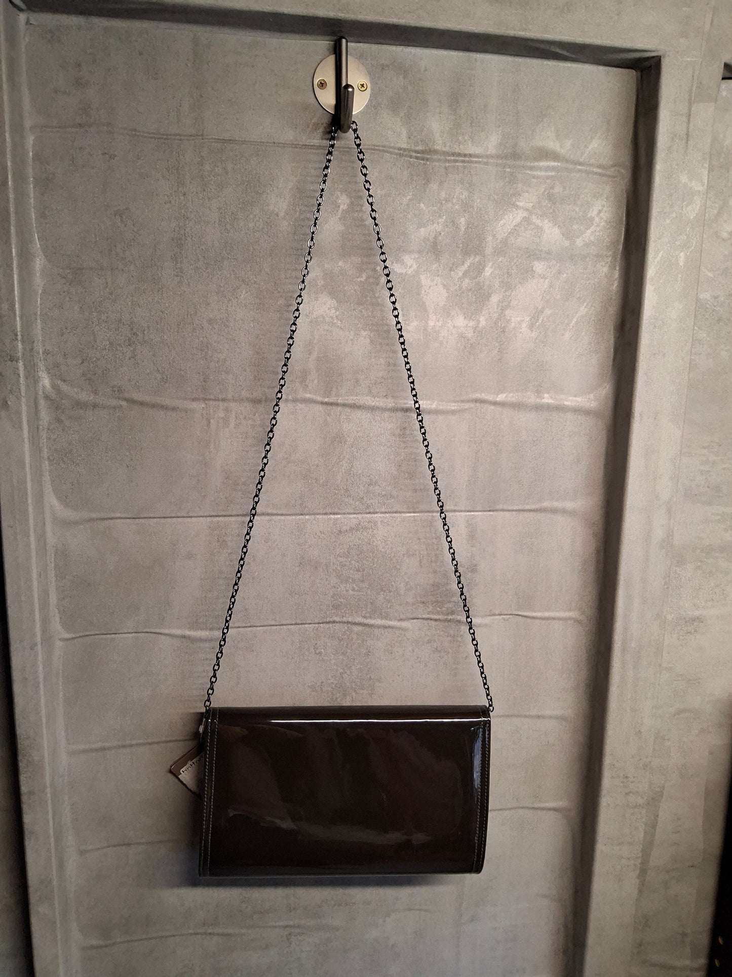 Hotter Black Patent Clutch Bag with Chain Strap – New with Tags