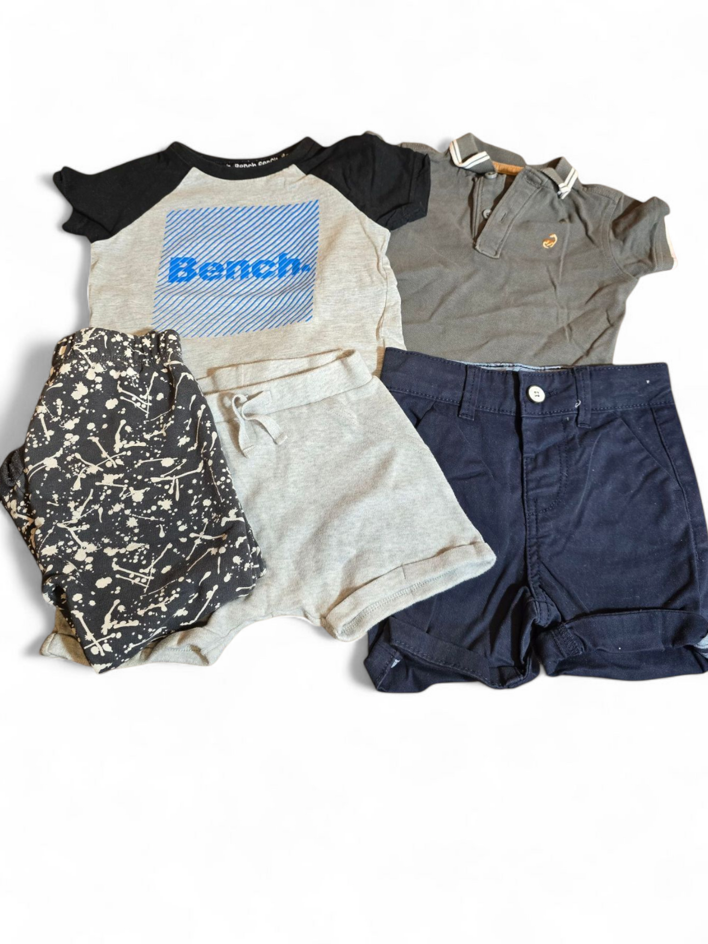 Boys Summer Clothes Bundle 18–24 Months | x5 Items | Shorts, Polo, T-Shirts, Joggers | Mixed Brands