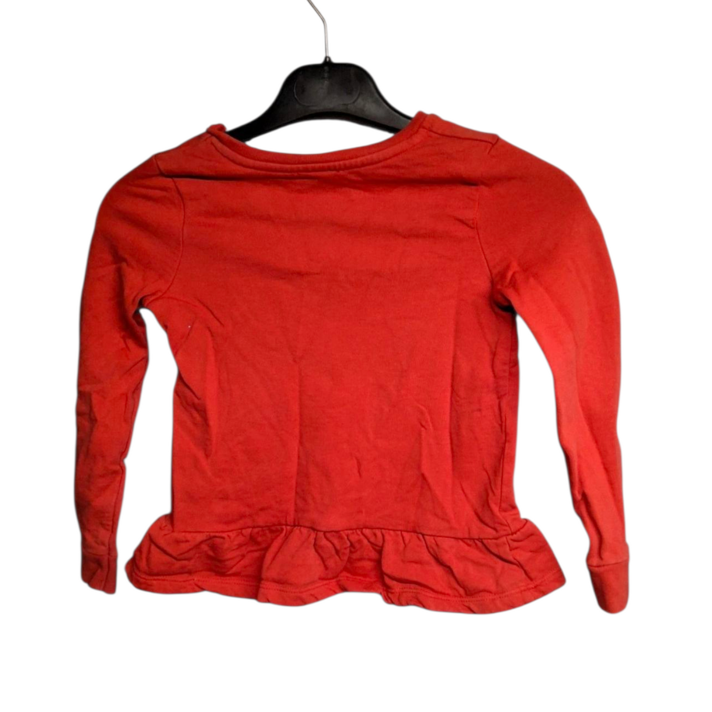 George Girls’ Unicorn Christmas Jumper – Red Peplum Sweatshirt – Age 5–6 Years