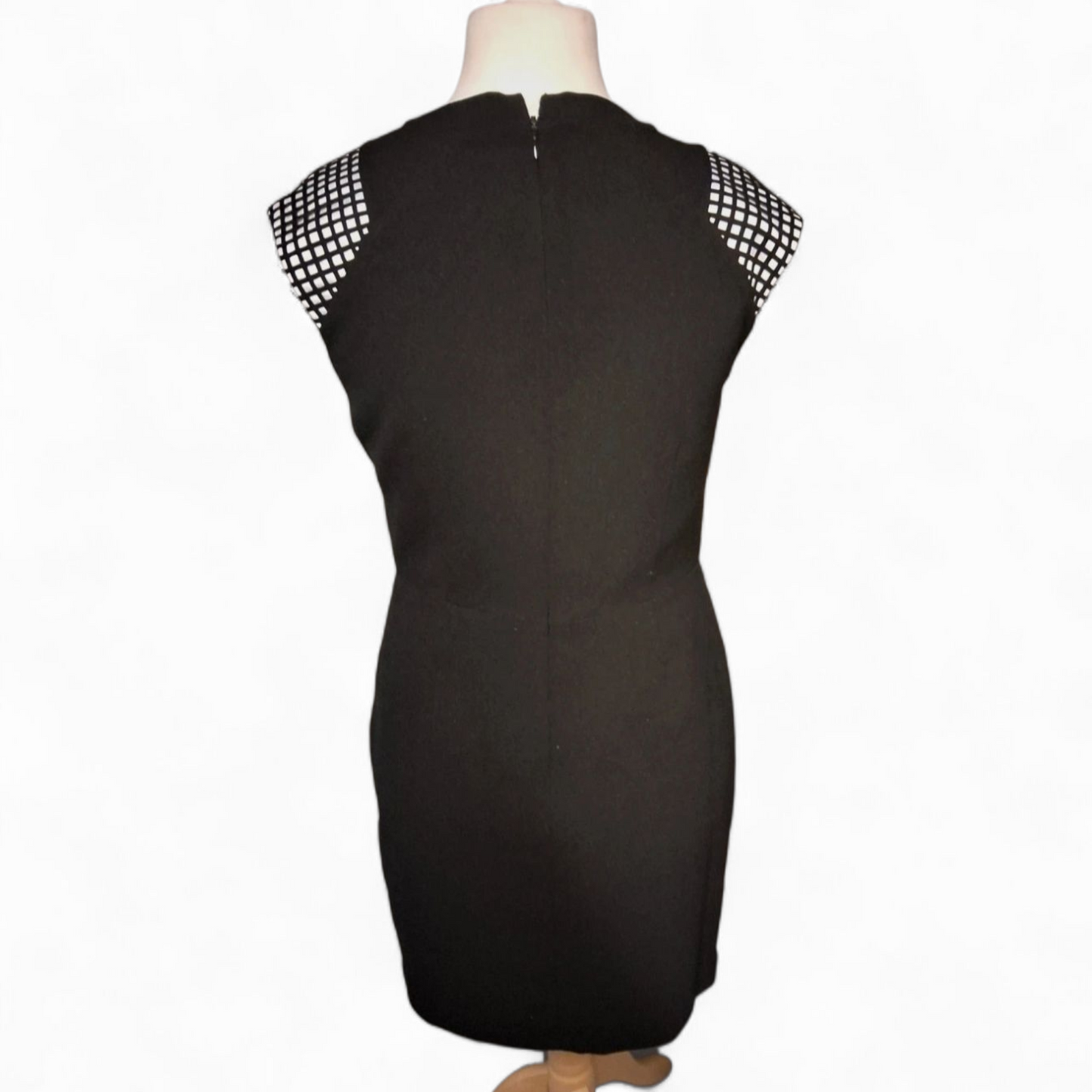 Warehouse Monochrome Illusion Panel Dress – Size 12 Office to Out Style