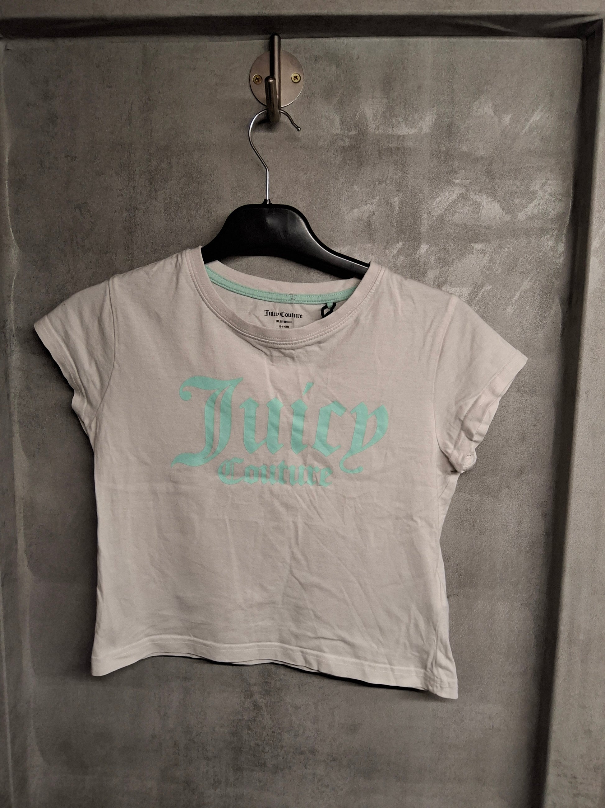 Juicy Couture White & Green Cropped T-Shirt – Age 10-11 Years – 100% Cotton