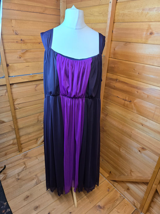 Lilly & Rose Purple Formal Dress Size 28 – Sleeveless, Pleated, Lined, Net Detail, Plus Size